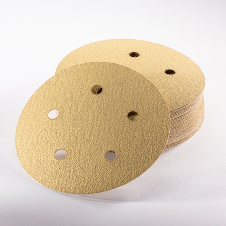 Uneeda 5 in Dia, 5 holes, Aluminum Oxide, 180 Grit, Coated Type M-164291